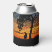 カントリーウエスタンローピングカウボーイとサンセットでの馬 缶クーラー (缶裏面)