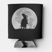 カントリーウエスタンローピングカウボーイとステアムーン 缶クーラー (正面)