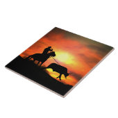 カントリーウエスタンローピングカウボーイアートタイル タイル (側面)