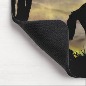 カントリーウエスタンローピングカウボーイデザートシーン マウスパッド (コーナー)