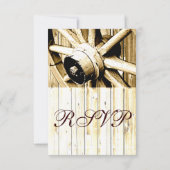 カントリーウエスタンワゴンホイールウェディングRSVPカード 出欠カード (裏面)