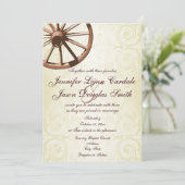 カントリーウエスタンワゴンホイール結婚式招待状 招待状 (スタンド正面)