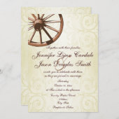 カントリーウエスタンワゴンホイール結婚式招待状 招待状 (正面/裏面)