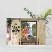 カントリーウエスタン写真セーブザデート 招待状 (スタンド正面)