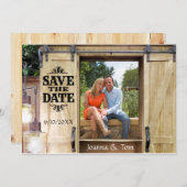 カントリーウエスタン写真セーブザデート 招待状 (正面/裏面)
