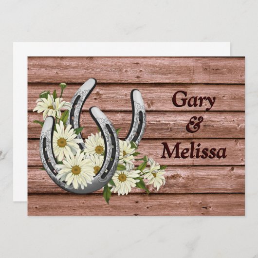 カントリーウエスタン結婚式招待状テンプレート 招待状 (正面/裏面)