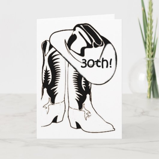 カントリーウエスタン30歳の誕生日のお祝い カード (正面)