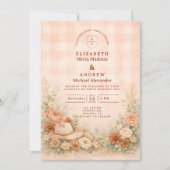 カントリーウエスタン・ブッシュフラワーの結婚式 招待状 (正面)