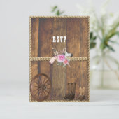 カントリーウエス結婚タンピンクローズフェザーズロープ 出欠カード (スタンド正面)