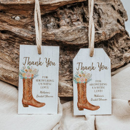 カントリーウエディングブーツ ブライズシャワー サンクスギフト ギフトタグ