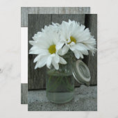 カントリーウエディング招待状デイジーメイソンジャー 招待状 (正面/裏面)