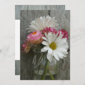 カントリーウエディング招待状デイジー&ストローフラワーズ 招待状 (正面/裏面)