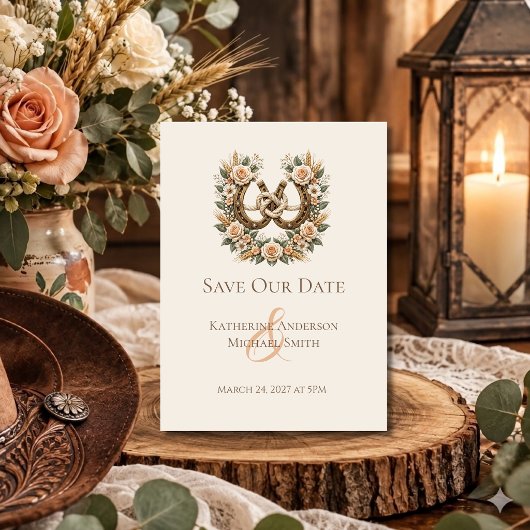 カントリーウエディング - 馬蹄と花 名刺