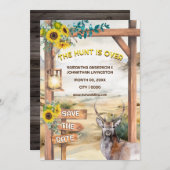 カントリーウォーターカラーウェスタンバック狩りテーマ 招待状 (正面/裏面)