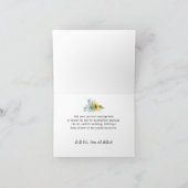 カントリーウォーターカラーサンフラワーユーカリ緑 サンキューカード (内部)