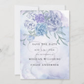 カントリーウォーターカラーフローラダスティブルー 招待状 (正面)