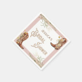 カントリーウォーターカラーフローラブーツブライダルシャワー スタンダードカクテルナプキン (角)