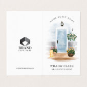 カントリーウォーターカラーブルードア実在エステートエージェント 名刺 (外部フラット)