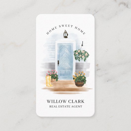 カントリーウォーターカラーブルードア実在エステートエージェント 名刺 (正面)