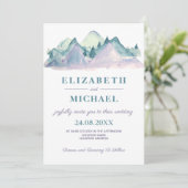 カントリーウォーターカラーブルーマウンテン結婚写真ズ 招待状 (スタンド正面)