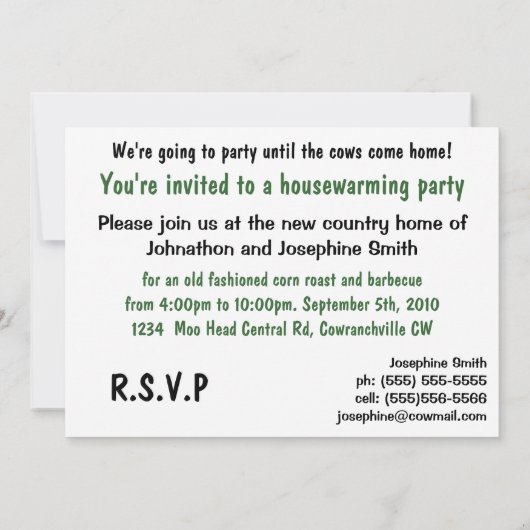 カントリーウッシュ引っ越し祝いパーティーパーティー 招待状 (裏面)