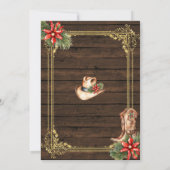 カントリーウッドウエスタンクリスマスホリデーホームダウン 招待状 (裏面)