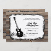 カントリーウッドエレキギターミュージックウェディング招待 招待状 (正面/裏面)