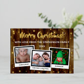 カントリーウッドスターズメリークリスマスファミリー3写真 箔シーズンカード (立ち正面)