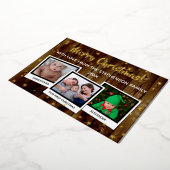 カントリーウッドスターズメリークリスマスファミリー3写真 箔シーズンカード (回転した状態)