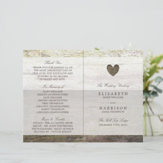 カントリーウッドハート結婚式 プログラム (スタンド正面)