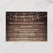 カントリーウッドバレルとヒマワリ – 披露宴 エンクロージャーカード (裏面)