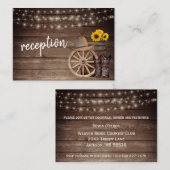 カントリーウッドバレルとヒマワリ – 披露宴 エンクロージャーカード (正面/裏面)