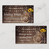 カントリーウッドバレル – ひまわり – 結婚のウェブサイト エンクロージャーカード (正面/裏面)