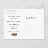 カントリーウッドバーラップレースのストリングライト結婚ズ 案内ポストカード (裏面)