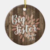 カントリーウッドパーソナライズされたビッグシスタープロモーション セラミックオーナメント (正面)