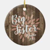 カントリーウッドパーソナライズされたビッグシスタープロモーション セラミックオーナメント (裏面)