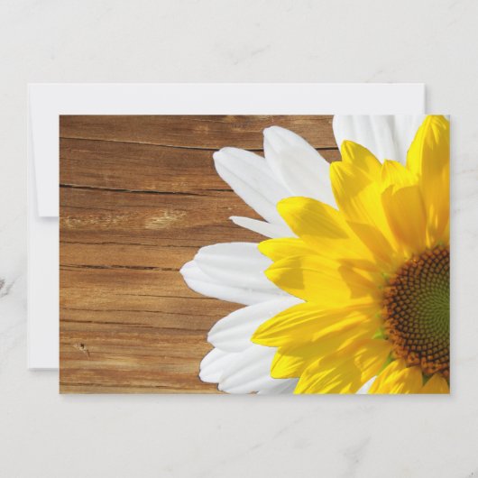 カントリーウッドヒマワリデイジーサマーウェディング招待 招待状 (裏面)