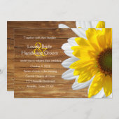 カントリーウッドヒマワリデイジーサマーウェディング招待 招待状 (正面/裏面)