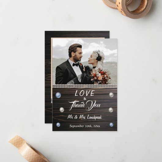 カントリーウッドホワイトパール&レース感謝していノートカード ノートカード (正面/裏面インサイチュ)