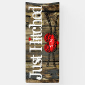 カントリーウッドライトジャストヒッチドハートノットバナー 横断幕 (縦)