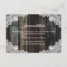 カントリーウッドレース結婚ズホテルアコモデーションカード エンクロージャーカード