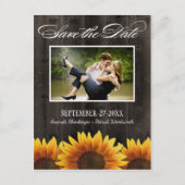 カントリーウッド素朴ヒマワリ日付カードを保存 案内ポストカード (正面)