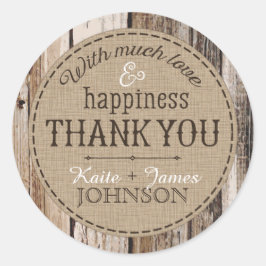 カントリーウッド素朴プランクスありがとうご結婚ざいます ラウンドシール