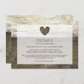 カントリーウッド結婚ハート詳細 エンクロージャーカード (正面/裏面)