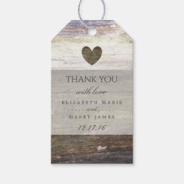 カントリーウッド結婚ハート ギフトタグ