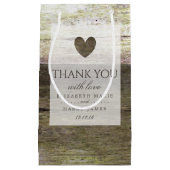 カントリーウッド結婚ハート スモールペーパーバッグ (正面)