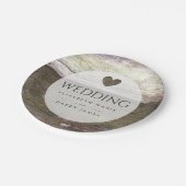 カントリーウッド結婚ハート ペーパープレート (アングル)