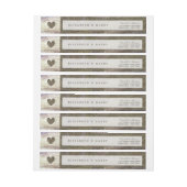 カントリーウッド結婚ハート ラップアラウンドラベル (シート)