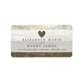 カントリーウッド結婚ハート ラベル