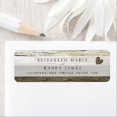 カントリーウッド結婚ハート ラベル (インサイチュ)